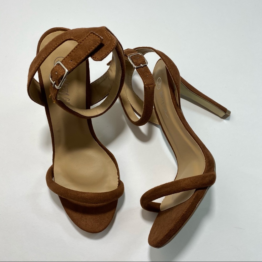 Nasty Gal New Suede Brown Heeled Sandals Sz. 6/39